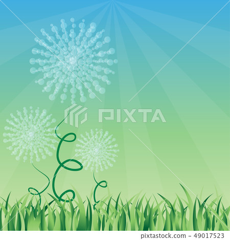 Nature of flowers and grass vector Nature of flowers and grass vector 49017523