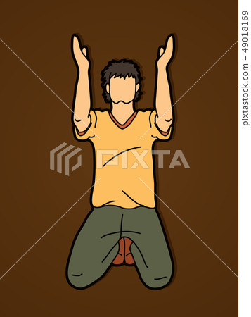 Prayer, Christian praying bow down cartoon graphic - Stock Illustration  [49018169] - PIXTA