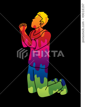 Prayer, Christian praying graphic vector Prayer, Christian praying graphic vector 49018197