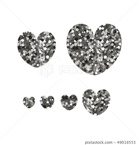 Set of abstract icons in the shape of hearts. 49018553