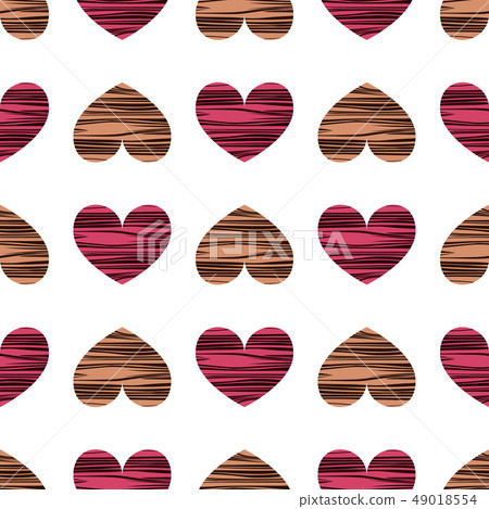 Seamless pattern with pink and beige hearts. 49018554