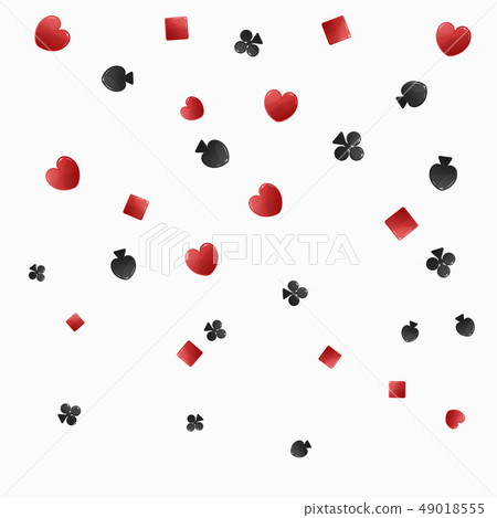 Suits of cards are falling. 49018555