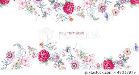 Beautiful watercolor peony flower rose flower 49018979
