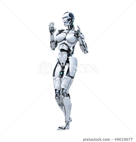 人形機器人perming3DCG插圖素材 人形機器人perming3DCG插圖素材 49019077