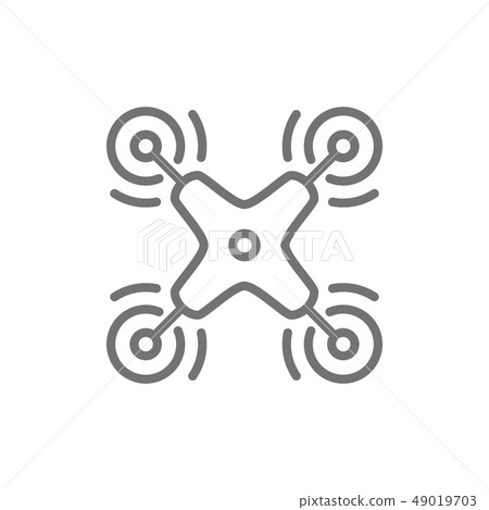 Remote air drone, aerial vehicle line icon. 49019703
