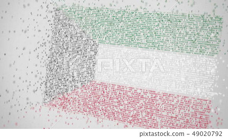 Flag of KUWAIT being composed with numbers. Digital economy conceptual 3D rendering Flag of KUWAIT being composed with numbers. Digital economy conceptual 3D rendering 49020792