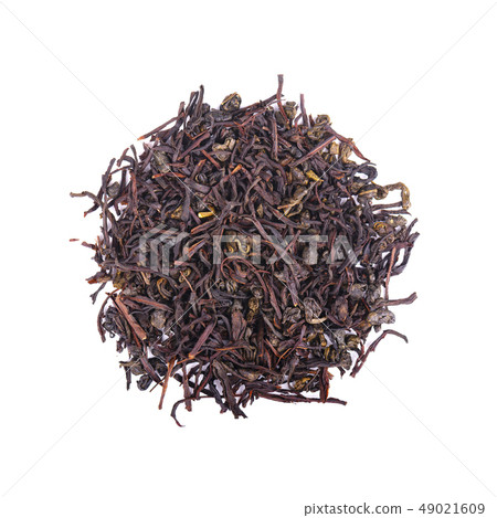Black Ceylon tea with soursop, isolated on white background. Top view. 49021609