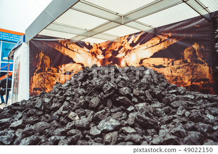 Heap of coal. place where coal stored for selling. 49022150