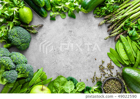 Healthy green food concept background 49022590