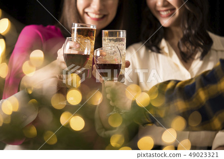 Drinking party, young woman Drinking party, young woman 49023321