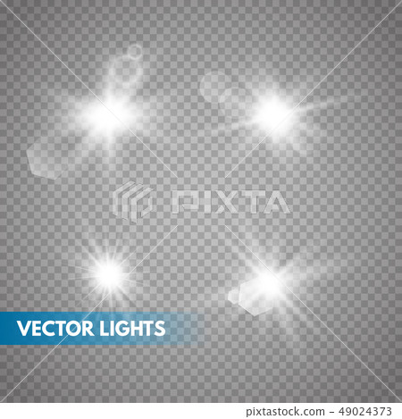 Set of Glowing Light Stars  49024373