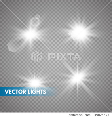 Set of Glowing Light Stars  49024374