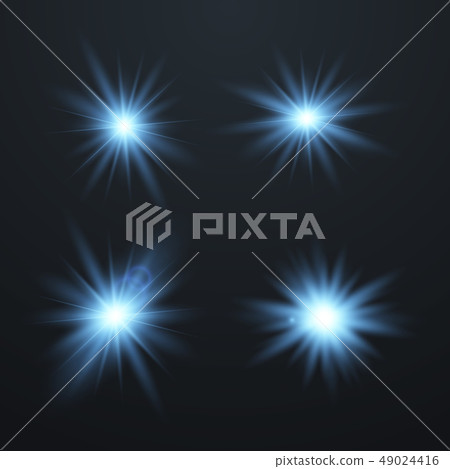 Set of Glowing Light Stars Set of Glowing Light Stars 49024416