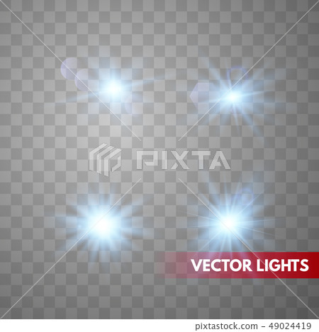 Set of Glowing Light Stars Set of Glowing Light Stars 49024419