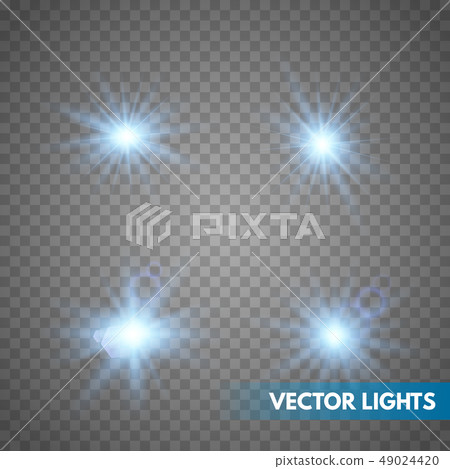 Set of Glowing Light Stars Set of Glowing Light Stars 49024420