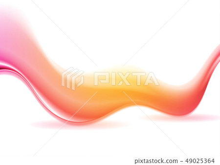 Bright abstract smooth wave on white background 49025364