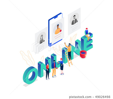 HR management - modern colorful isometric vector illustration 49026498