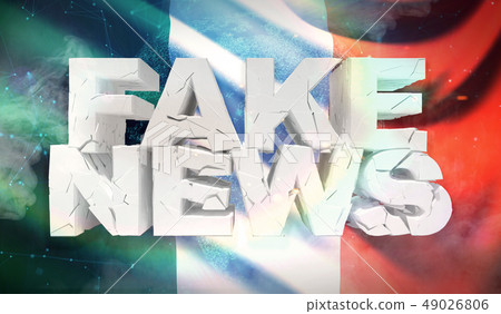 3D illustration of fake news concept with background flag of Ireland. 3D illustration of fake news concept with background flag of Ireland. 49026806
