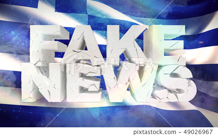 3D illustration of fake news concept with background flag of Greece. 3D illustration of fake news concept with background flag of Greece. 49026967