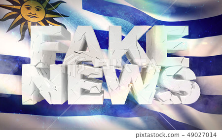 3D illustration of fake news concept with background flag of Uruguay. 3D illustration of fake news concept with background flag of Uruguay. 49027014