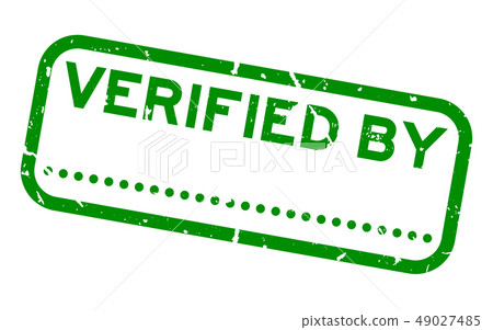 Grunge green verified by word with dot line stamp Grunge green verified by word with dot line stamp 49027485