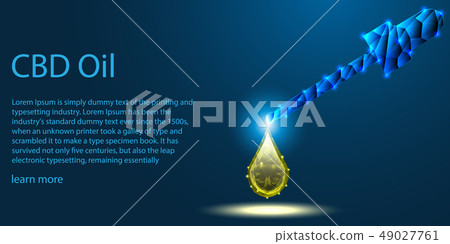 CBD oil and dropper low poly Medical theme concept 49027761