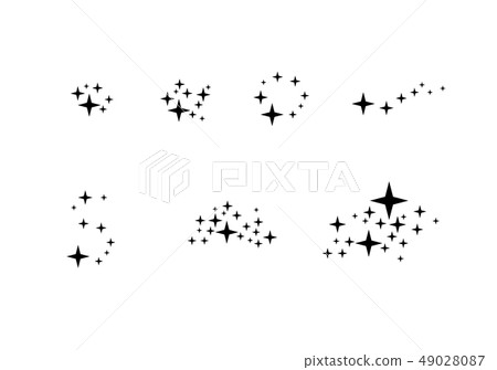Set of falling star. Cloud of stars isolated on white background. Vector illustration. Meteoroid 49028087