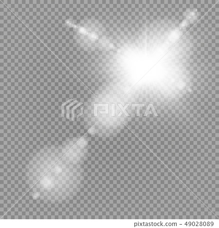 Vector transparent sunlight special lens flare light effect. Sun flash with rays and spotlight Vector transparent sunlight special lens flare light effect. Sun flash with rays and spotlight 49028089