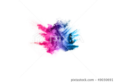 Colorful powder explosion on white background. Colorful powder explosion on white background. 49030691