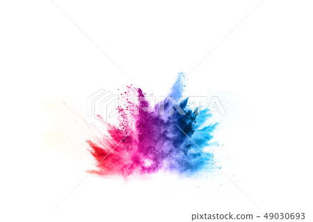 Colorful powder explosion on white background. Colorful powder explosion on white background. 49030693