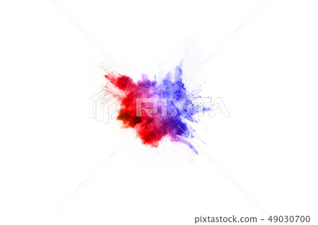 Colorful powder explosion on white background. 49030700