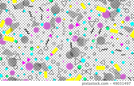 Pop art color background. Memphis pattern 49031497