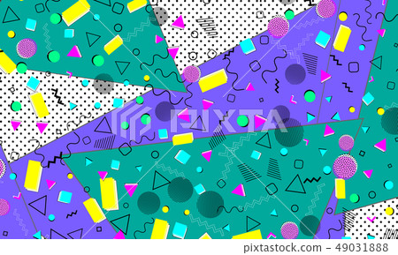 Pop art color background. Memphis pattern 49031888
