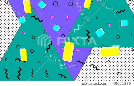 Pop art color background. Memphis pattern 49031889