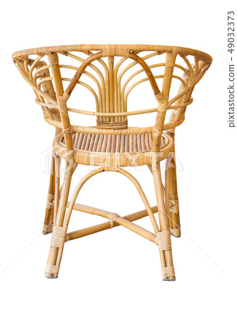 back view of wicker chairs isolated on white with back view of wicker chairs isolated on white with 49032373
