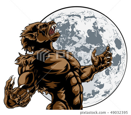 Howling Full Moon Werewolf Monster Howling Full Moon Werewolf Monster 49032395