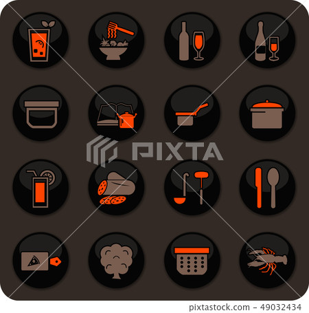 Food and kitchen icons set - Stock Illustration [49032434] - PIXTA