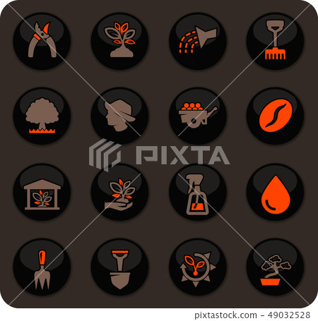 Gardening icons set Gardening icons set 49032528