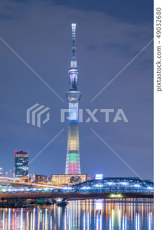 在東京奧運會和殘奧會前500天舉行的東京天空樹特別寫作夜景 49032680