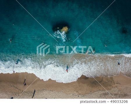 Aerial View From Flying Drone Of People Relaxing 49033206