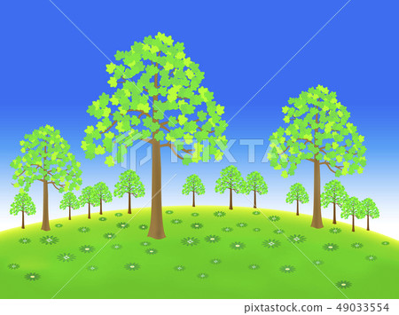 Green grassland trees 49033554