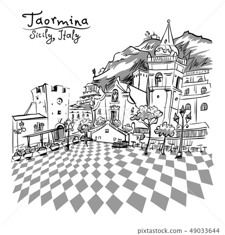 Piazza IX Aprile in Taormina, Sicily, Italy 49033644