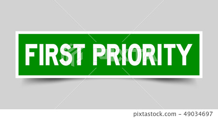 Green color sticker in word first priority 49034697