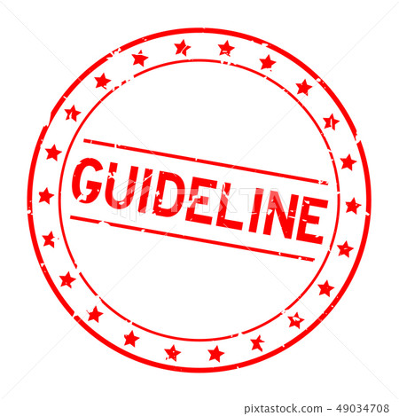 Grunge red guideline word round rubber seal stamp 49034708