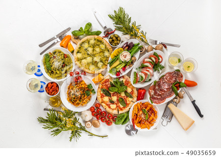 Pasta and Italian Cuisine Typical Italian pasta Pasta and Italian Cuisine Typical Italian pasta 49035659