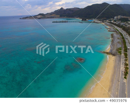 Beautiful coastline-aerial view with drone (Osaka Nago City Yamanashi) Beautiful coastline-aerial view with drone (Osaka Nago City Yamanashi) 49035976