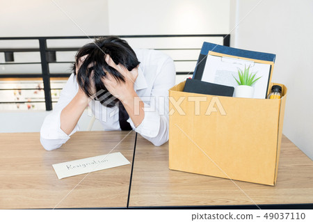 Businessmen are holding resignation document and 49037110