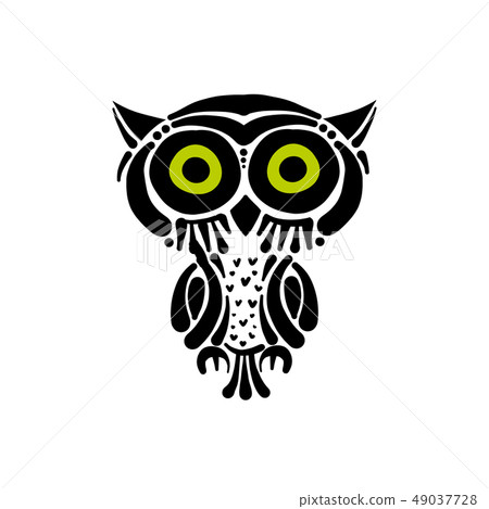 Cute owl logo, black silhouette for your design Cute owl logo, black silhouette for your design 49037728