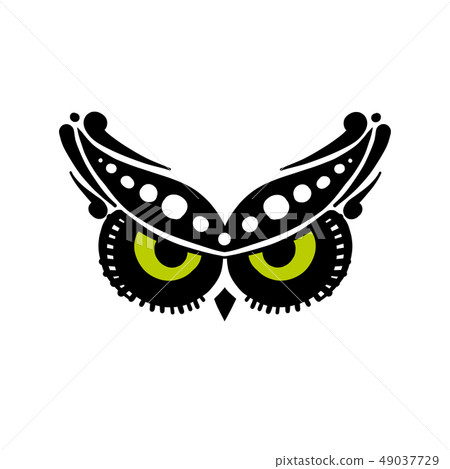 Owl eyes, black silhouette for your design Owl eyes, black silhouette for your design 49037729