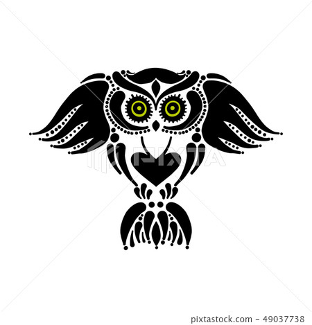 Cute owl logo, black silhouette for your design Cute owl logo, black silhouette for your design 49037738